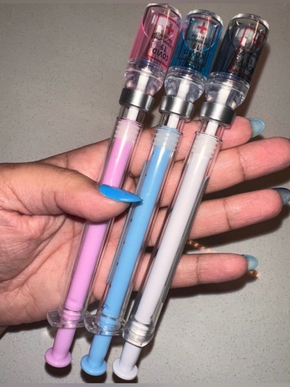 Creative Gel Pens, Portable 0.5mm Multipurpose Writing Pens Blue, Pink, Grey - Picture 3 of 10